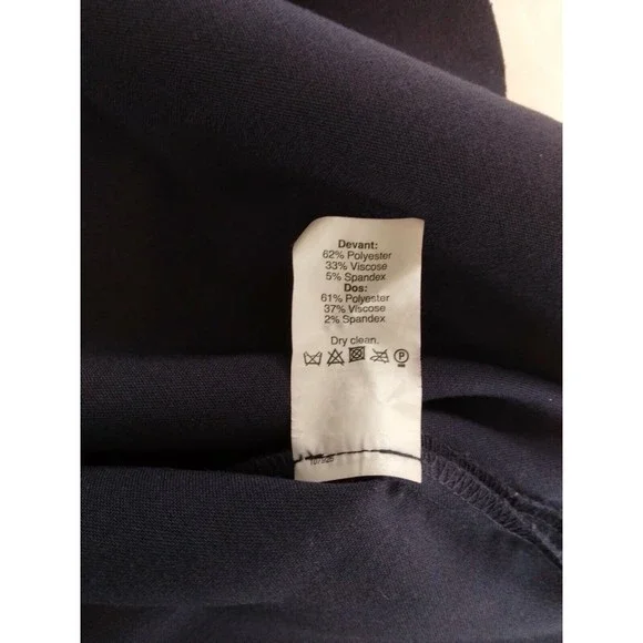 J Crew Womens Scallop Sheath Dress Size 8 Navy Blue Sleeveless Back Zip  A3744 - Picture 8 of 9